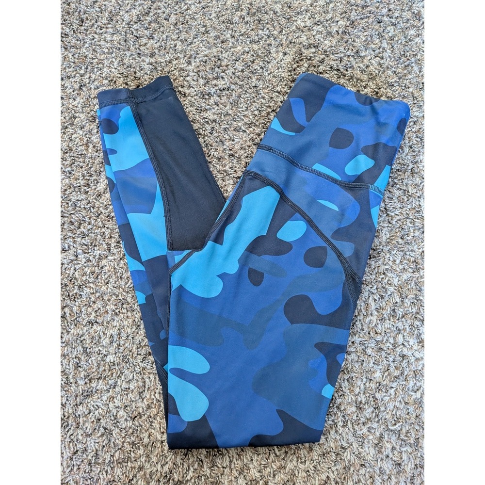 Zyia Active Leggings Blue Camo 25" Inseam Women's Size 2‎
